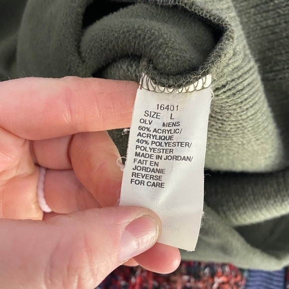 Woolrich Olive Green Full Zip Heavy Weight Long Sleeve Knit Coat Mens Size Large - Picture 6 of 7